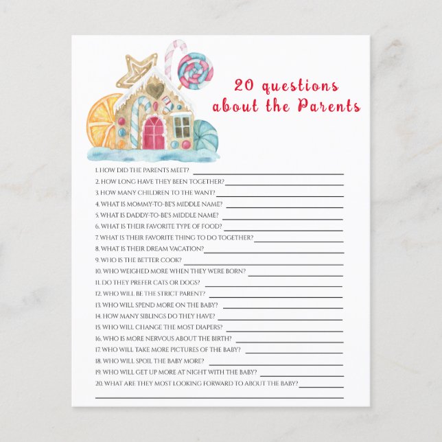 Casa Cookie - 20 perguntas sobre o jogo pai (Frente)