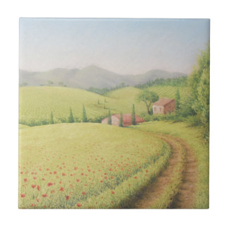 Casa da quinta de Tuscan, Italia no azulejo Pastel