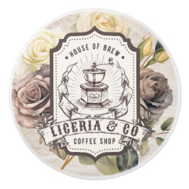 Casa de café elegante e vintage Floral