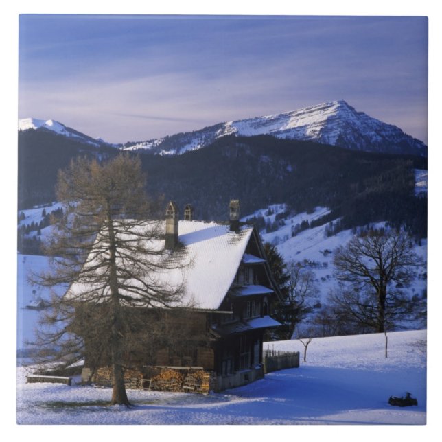 Casa de fazenda e Monte Rigi e Pilatus, (Frente)