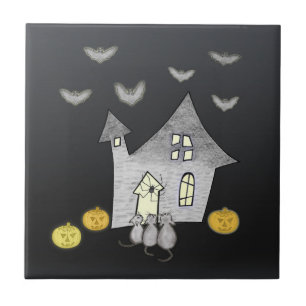 Casa de Halloween, Gatos Pretos, Morcegos, Abóbora