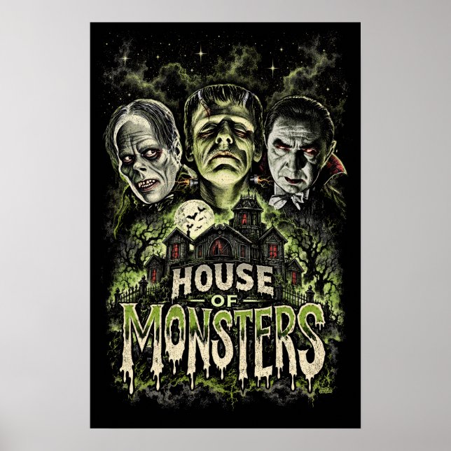 Casa de Monstros Pôster de Monstros de Terror Clás (Frente)