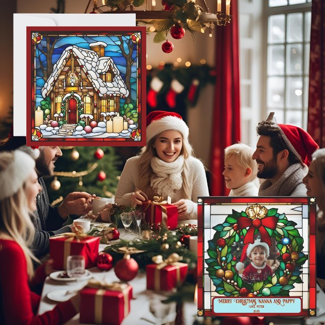 Casa de Natal de Biscoito de Gengibre Vidro Pintad (Criador carregado)