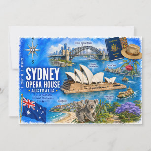 Casa de Ópera de Sydney Austrália Cartão Postal Aq