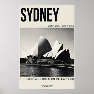 Casa de Ópera de Sydney Impressão de Arte Preto e 