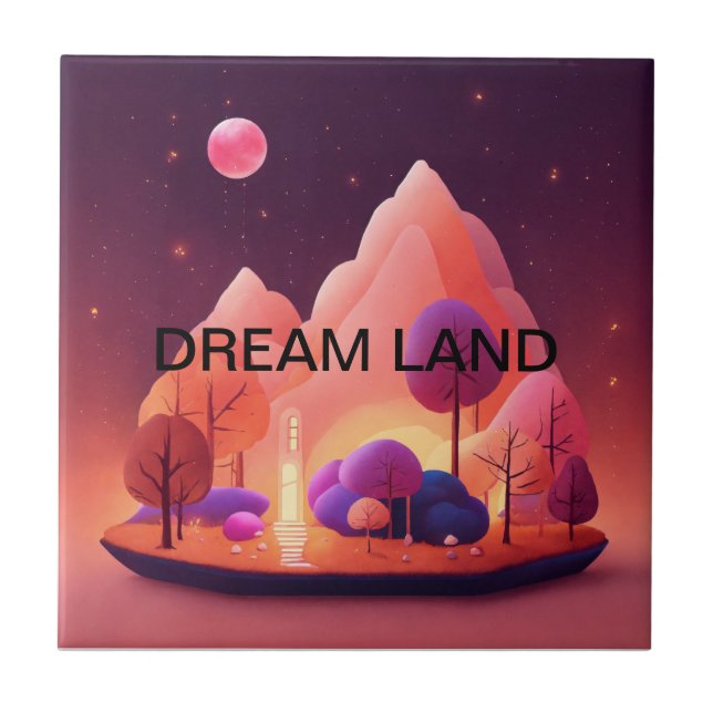 Casa de sonho debaixo de uma lua rosa. (Frente)