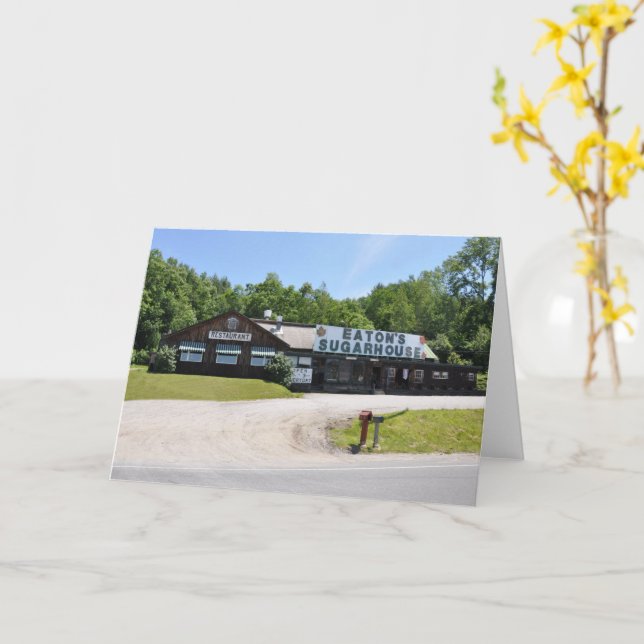 Casa de Sugarhouse de Eaton - Cartão de Saudação D (Flor Amarela)