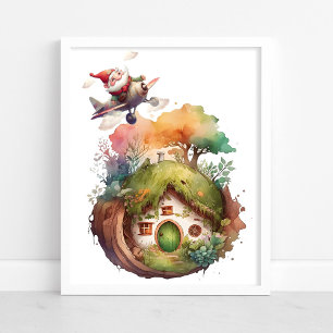 Casa de Viagem do Gnome Feliz Poster