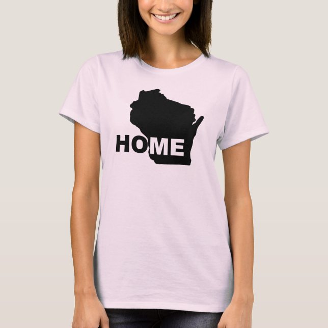 Casa de Wisconsin longe das camisetas do t-shirt (Frente)