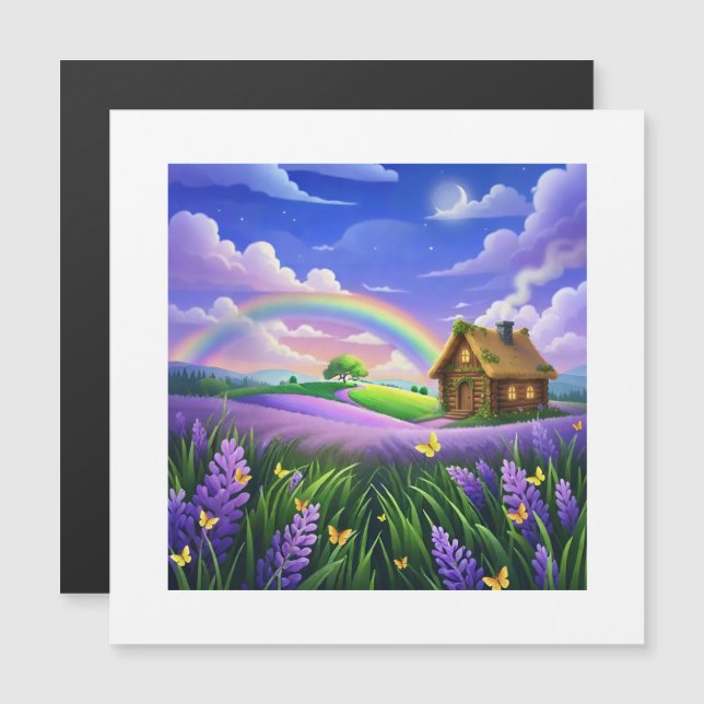 Casa dos Sonhos Arco-íris do Campo de Lavanda (Frente/Verso)
