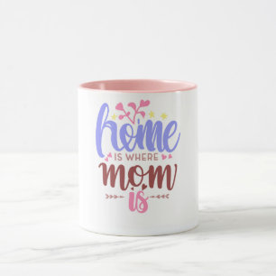 Casa é onde a mamãe está caneca aquecendo o amor m