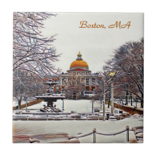 Casa Estadual de Boston no inverno