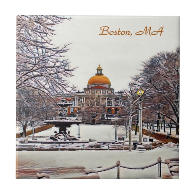 Casa Estadual de Boston no inverno (Frente)