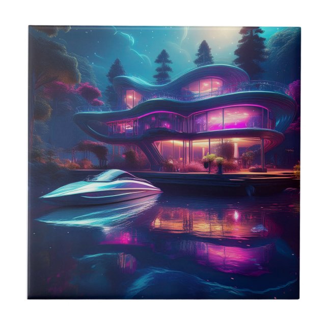 Casa Futurística No Lago (Frente)