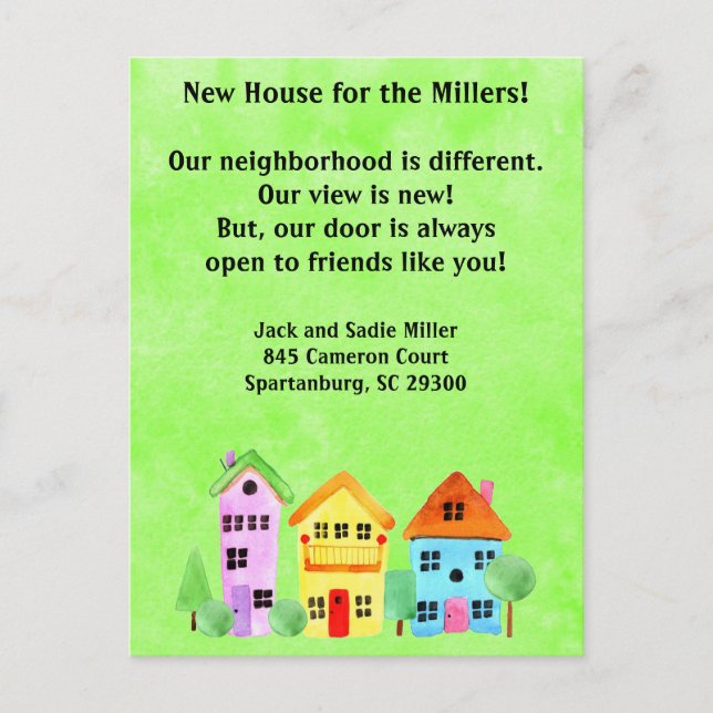 Casa mais fechada no bloco Cartões para Movimentaç (Frente)