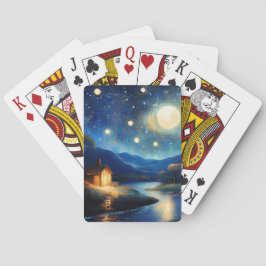 Casa Majestosa sob Cartas de Baralho da Lua