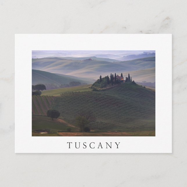 Casa na Toscana no cartão postal branco de nevoeir (Frente)