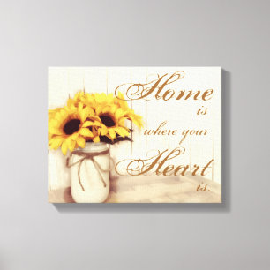 Casa Onde Sunflower Mason Jar Canvas