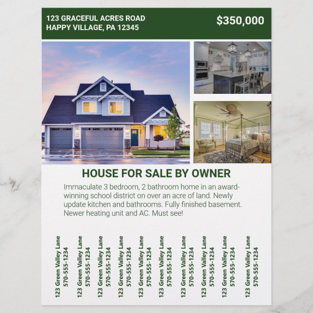 Casa Para Venda Pelo Proprietário Folheto De Larga (Frente)