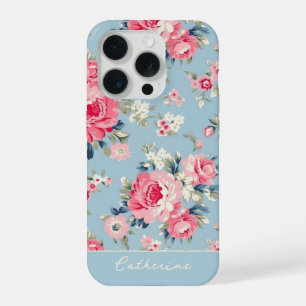 Casa Personalizada Rosas Cor-de-Rosa em Fundo Azul