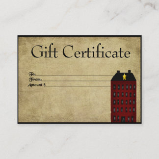Casa Red Saltbox - Cartão Presente de Certificado 