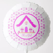 Casa rosa personalizada É um Chá de fraldas femini