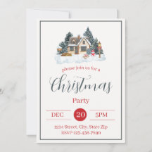 Casa Rústica de Natal Convite de Férias | Inverno