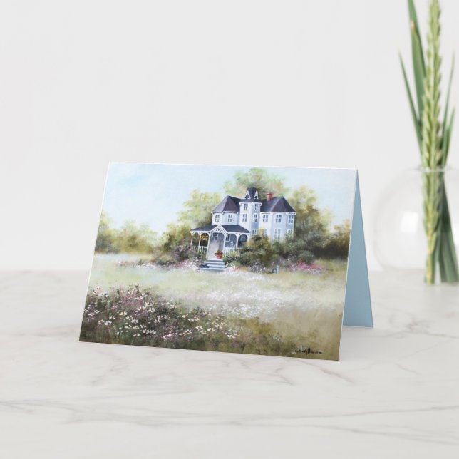 Casa Vitoriana Antiga Com Cartão De País Russo Par (Frente)