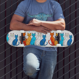 Casaco Colorido de skate para amantes de gato