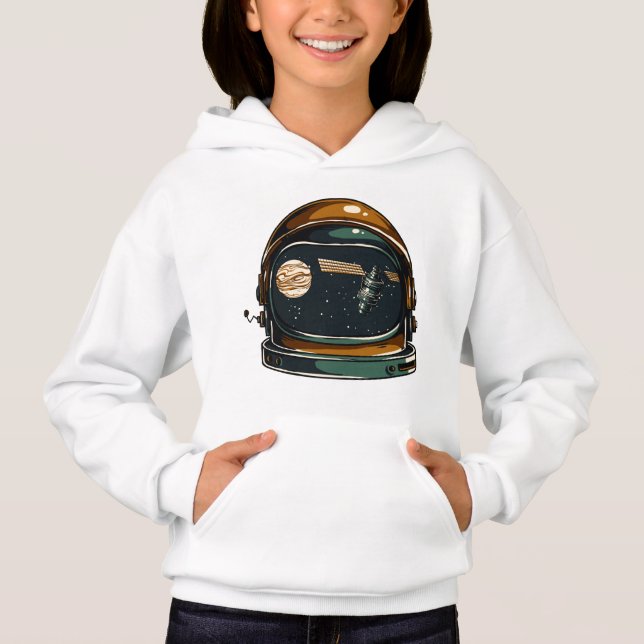 Casaco com Capuz para Meninas - Capacete Espacial (Frente)