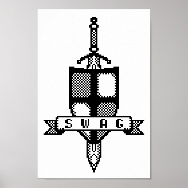 casaco de 8 Bits De Arrasto Sword Pixel Art Poster (Frente)