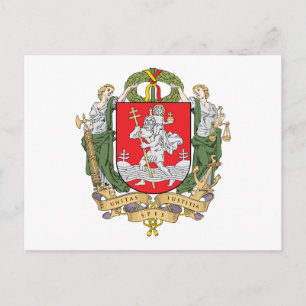 Casaco de armas de Vilnius, cartão postal da Litu