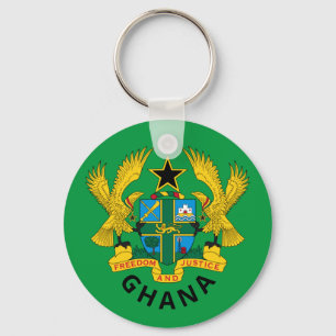 Casaco de armas e bandeira do Gana chaveiro