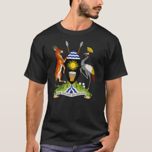 Casaco de armas para camiseta Uganda Tee Flag Souv