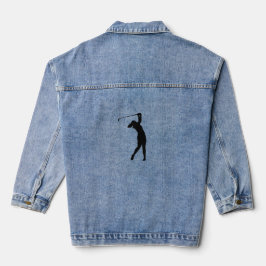 Casaco de jeans com silhueta de golfe estilo vinta