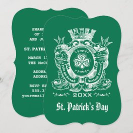 Casaco de Shamrock de Ruas de Braço. Convites para