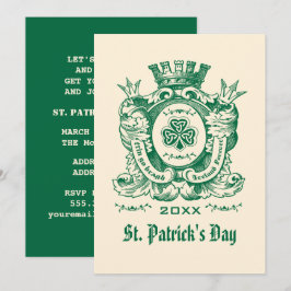 Casaco de Shamrock de Ruas de Braço. Convites para