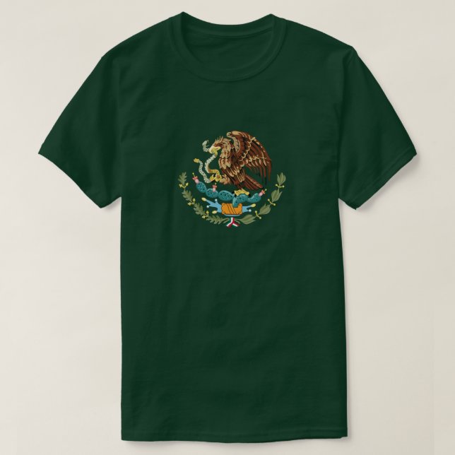 Casaco do México de Braços Mens Camiseta Verde (Frente do Design)