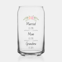 Casada, Mãe e Vovó - Família Floral Personalizada 