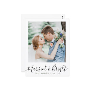 CASADO E BRIGHT anúncio de casamento Cartão post