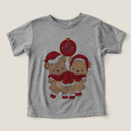 Casado Natal Toddler - Camisa-T com três misturas