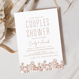 Casais Chá Boho Wildflower Elegation Convite