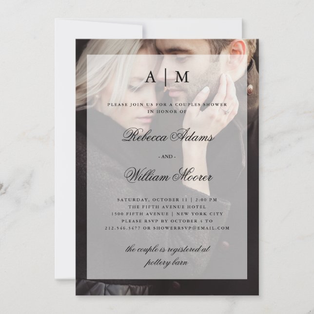 Casais Chá Convite para Fotos com Sobreposição (Frente)