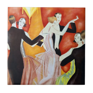 Casais Dançando Art Déco Salão de Baile dos Anos 1