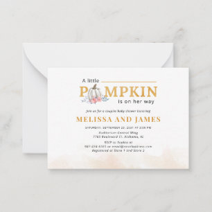Casais de abóbora Chá de fraldas Rosa Convite Flor