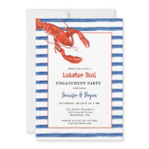 Casais de lagosta Convite para festa de noivado