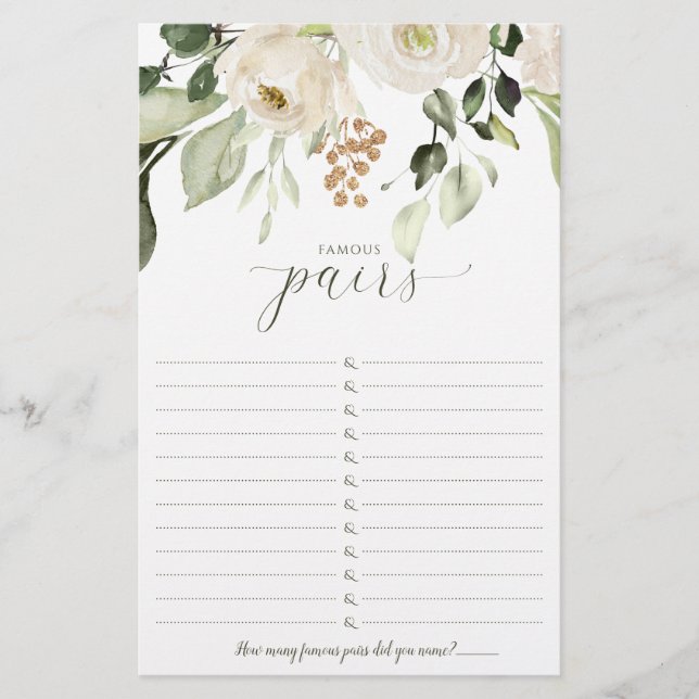 Casais famosos para jogos de chá de panela - Pares (Frente)