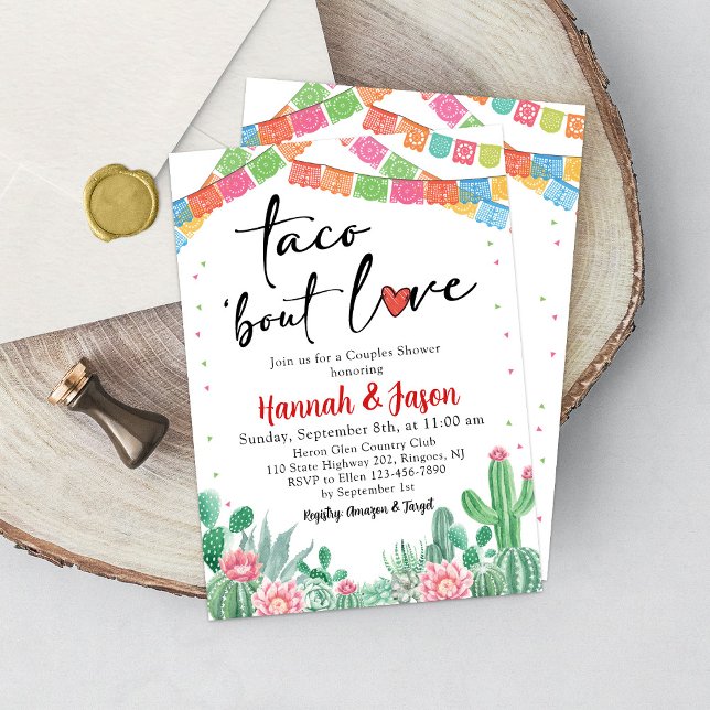 Casais Fiesta Convite para Chá Tema Mexicano (Criador carregado)