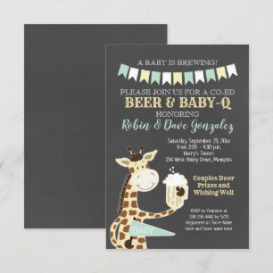 Casais Giraffe Baby-Q Convite Para Chá de fraldas
