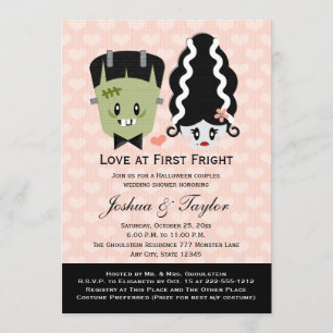 Casais Halloween Convites para Chás de casamento